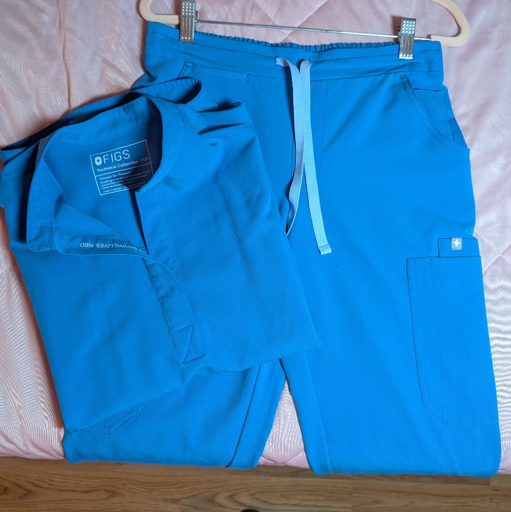 FIGS Capri Blue Scrub Set - XXS/XSP